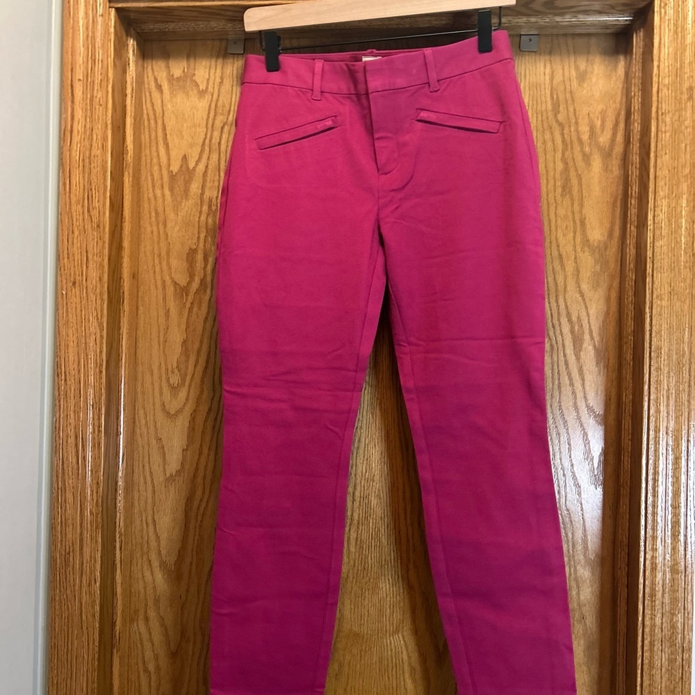 Gap Pink curvy signature skinny ankle chino pant business casual magenta 4 - Picture 6 of 8